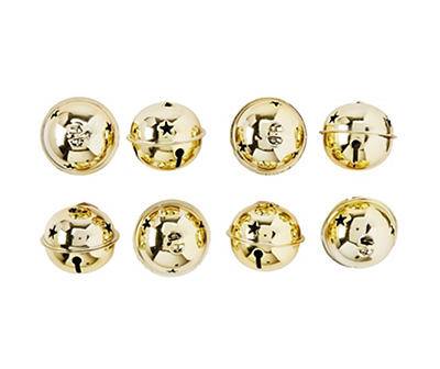 Shiny Gold Jingle Bell Ornaments, 8-Pack