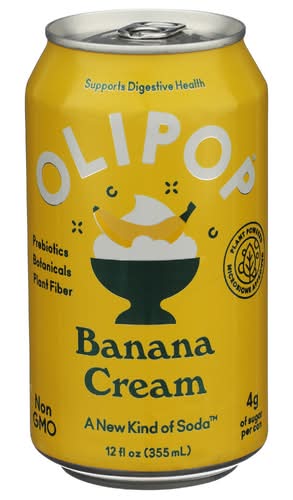Olipop Banana Cream Prebiotic Sparkling Tonic
