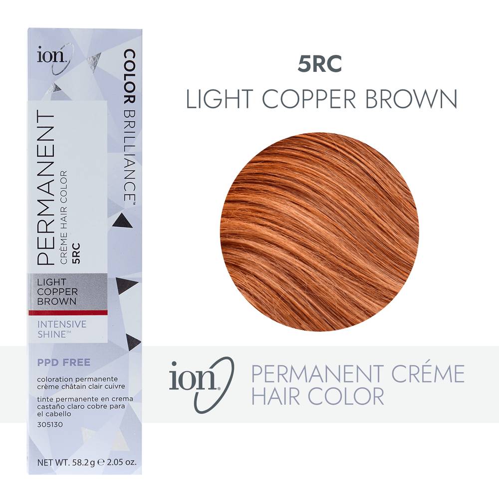 iON 5Rc Permanent Creme Hair Color, Light Copper Brown (2.05 oz)