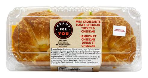 Mini Croissants Sandwich Ham & Cheddar, Turkey & Cheddar 2 Pack