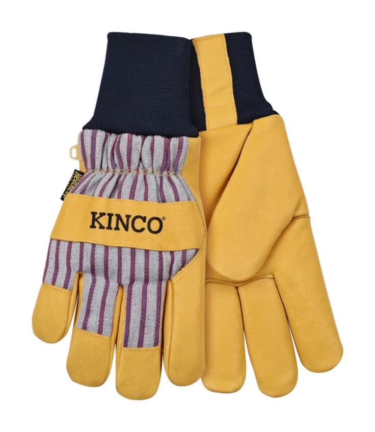 Kinco Men'S Outdoor Knit Wrist Work Gloves Yellow L 1 Pair