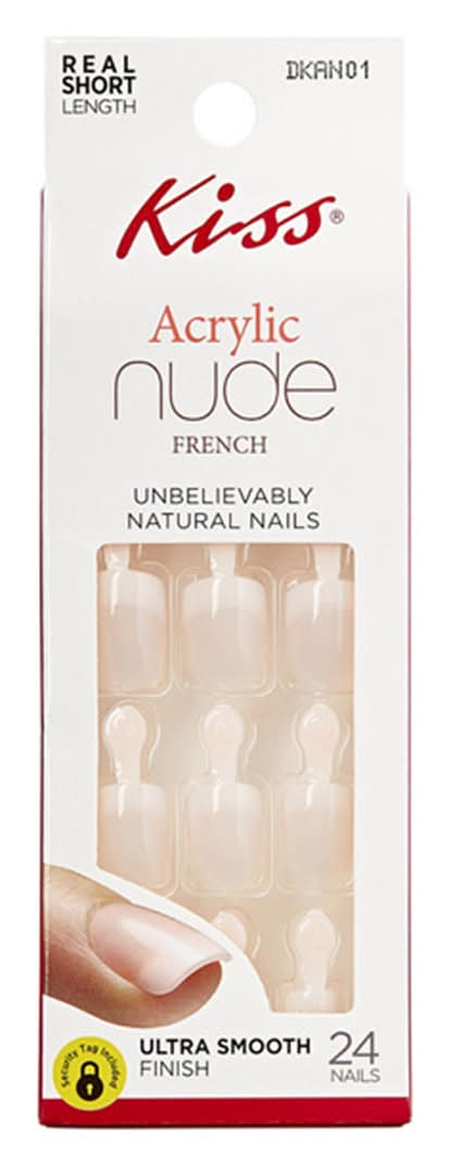KISS Real Short Acrylic French Nude Nails Dkan01 (24 ct)