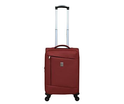Red 20" Angled-Zip Softside Spinner Carry-On Suitcase