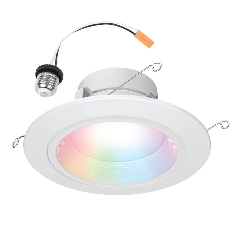 Halo Color And Tunable White 65W Equivalent 5/6 Inch Integrated Led Dimmable Smart Wi-Fi Wiz Connected Remodel Downlight Kit