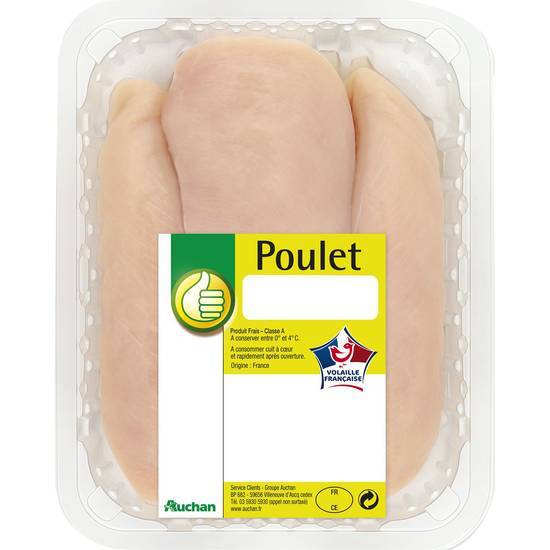Pouce Auchan filets de poulet blanc 600 gr