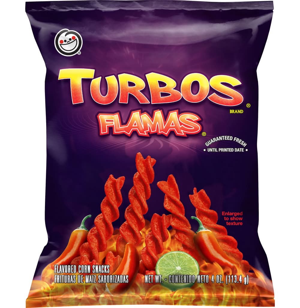 Sabritas Turbos Corn Snacks, Flamas (4 oz)