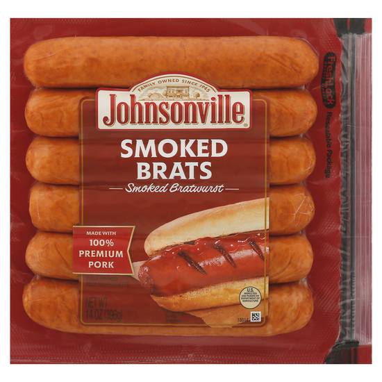 Johnsonville Pork Smoked Brats Bratwurst Sausages