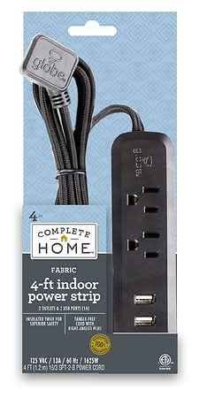 Complete Home Fabric Designer Combo Power Strip & Usb Cord (0.64 lbs)