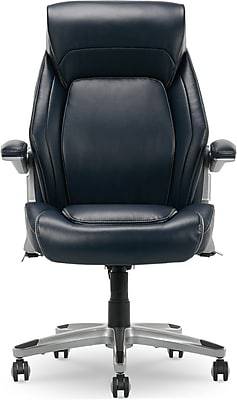 La-Z-Boy Meyer Ergonomic Bonded Leather Swivel Executive Chair, Navy (60082-NVY)