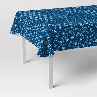 Wondershop Christmas Snowflake Tablecloth, 84"x60", Blue