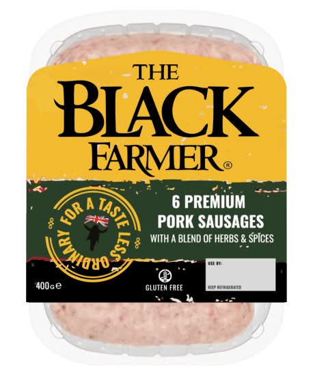 The Black Farmer Premium Pork Sausages (6 pack)