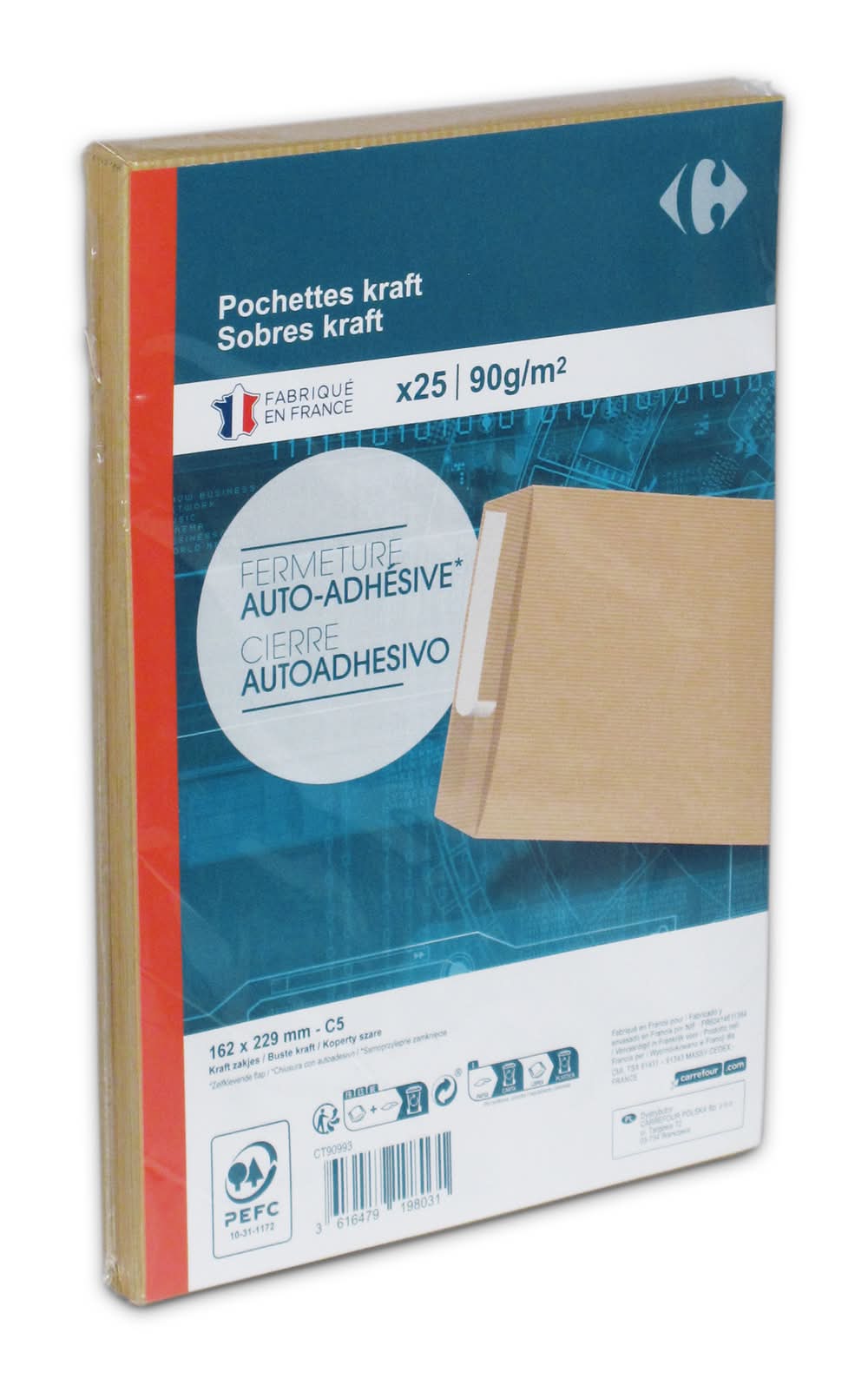 Carrefour - Pochette kraft sobres (25)