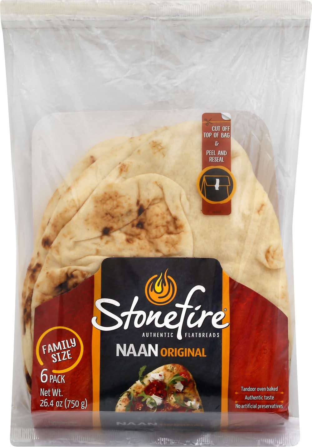 Stonefire Authentic Flatbreads Original Naan (26.4 oz, 6 ct)