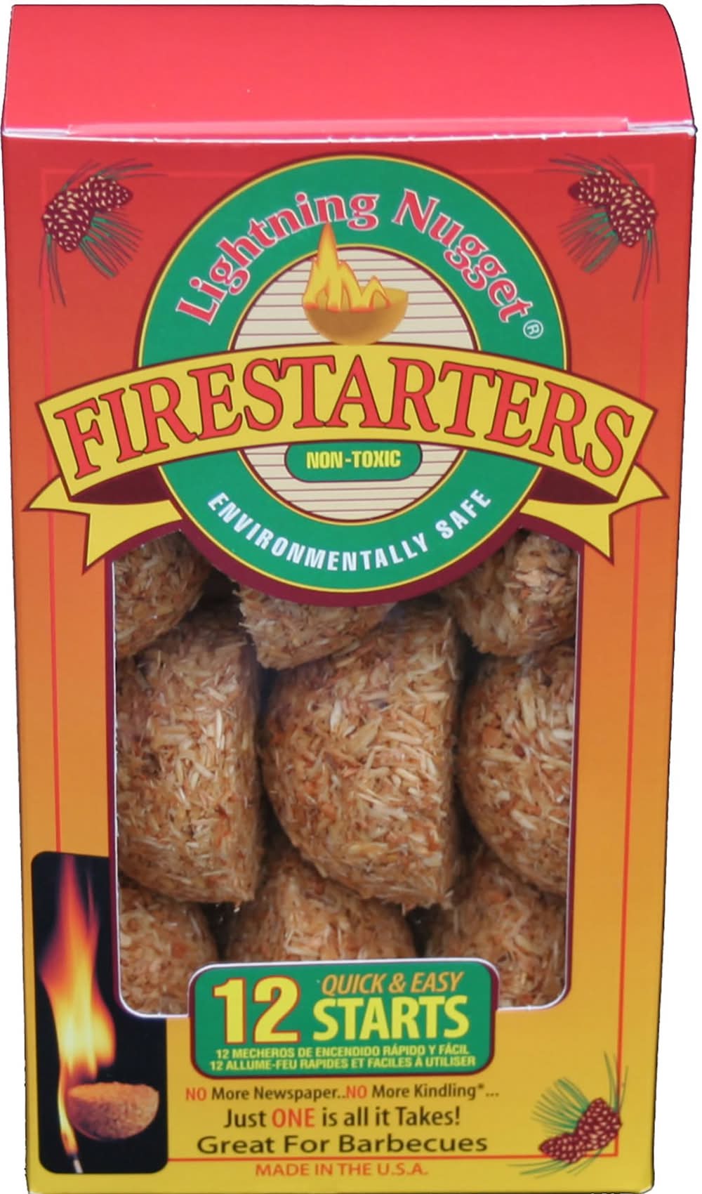 Lightning Nuggets Fire Starters - 12 Pack