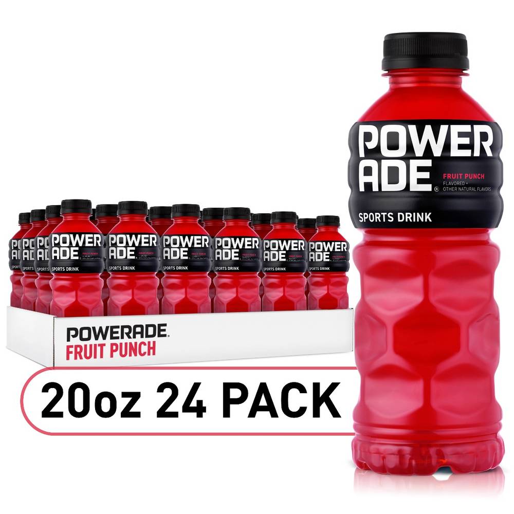 POWERADE Fruit Punch Bottles, 20 fl oz, 8 Pack, 3 Sets (1X24|1 Unit per Case)