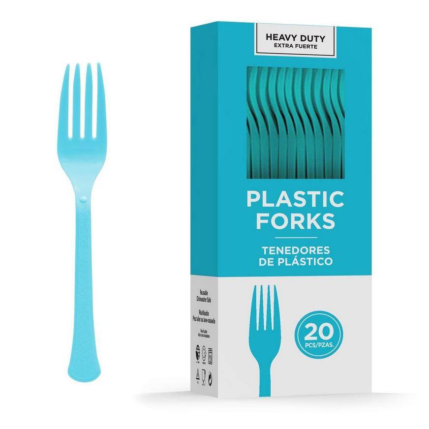Party City Heavy-Duty Plastic Forks (caribbean blue) (50 ct)