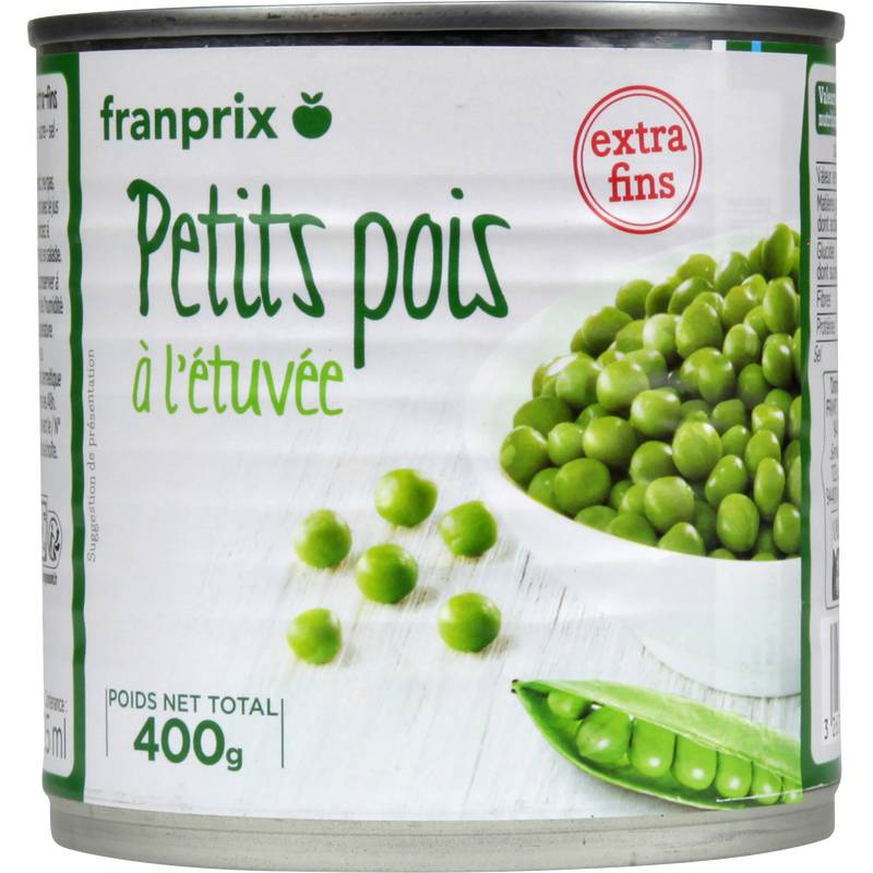 Franprix - Petits pois à l'étuvée (400g)