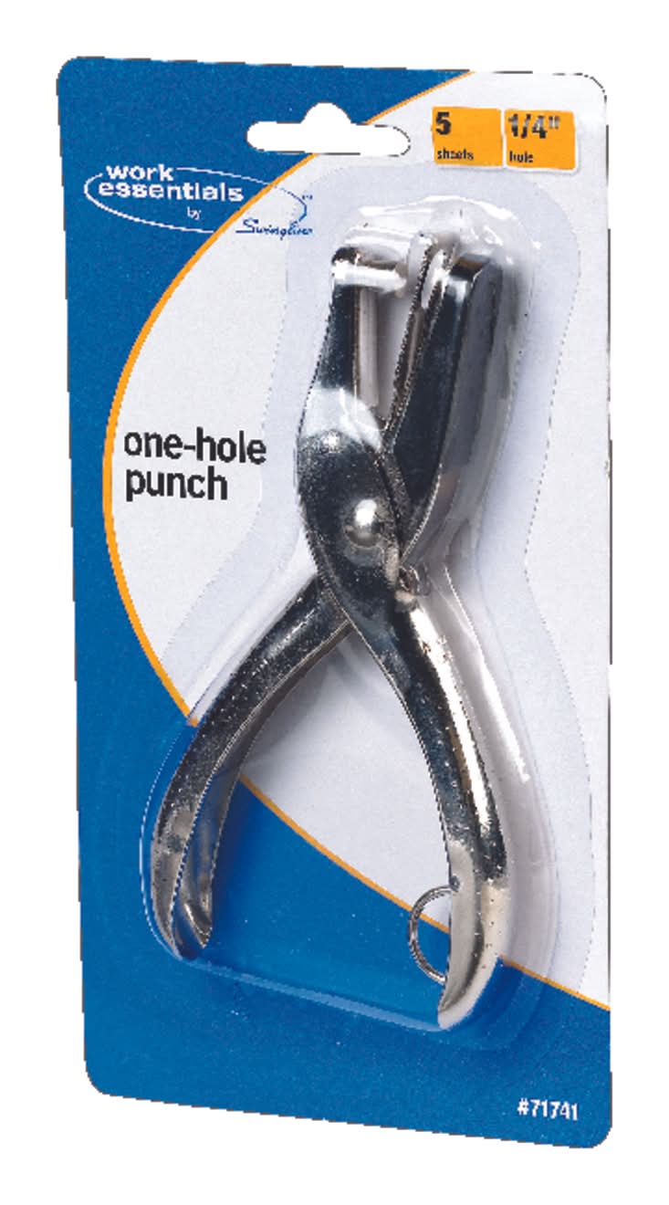 Swingline Work Essentials 5 Sheet Capacity Single Hole Paper Punch Silver