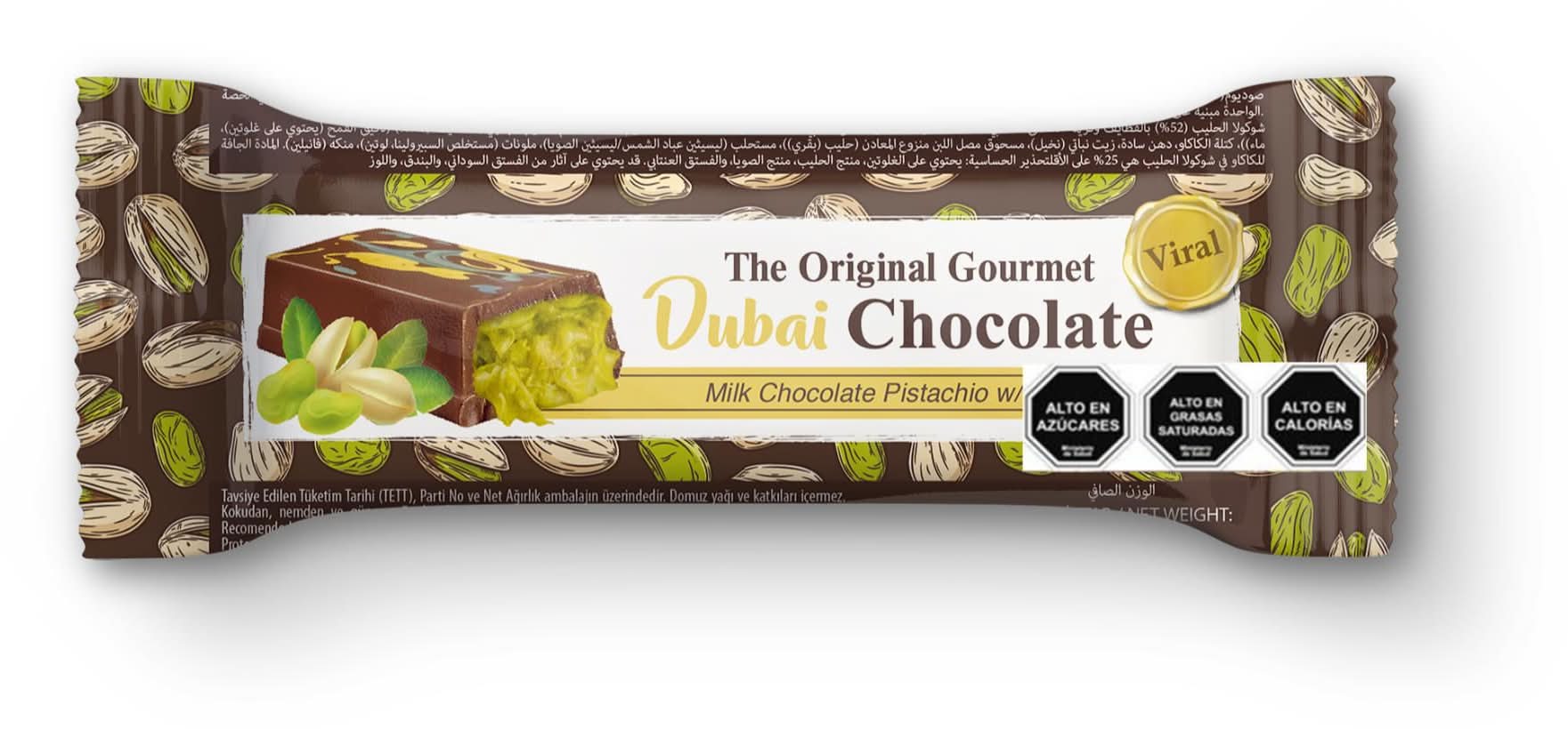 The original gourmet dubai barra de chocolate rellena - Pistacho (35 g)