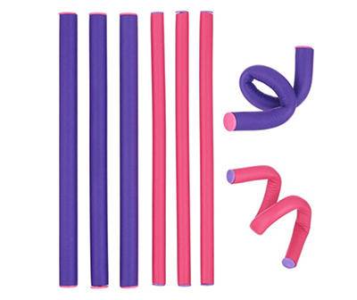 Expressions Twist Foam Hair Rollers (pink-purple)