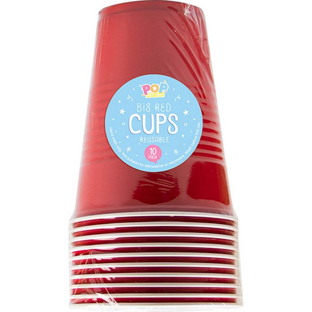 Pop Party 10 Pack Red Cups