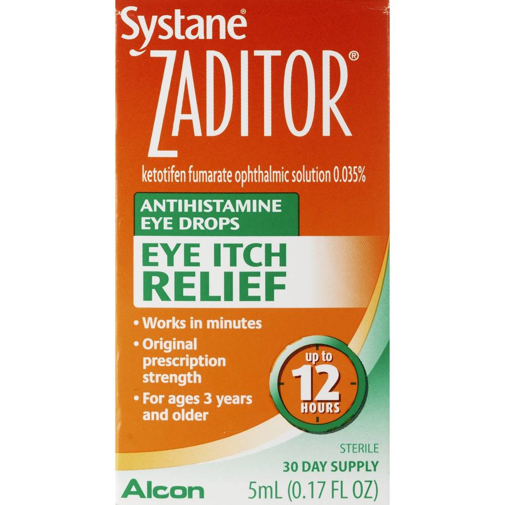 Zaditor Antihistamine Itch Relief Eye Drops, 0.16 Fl Oz