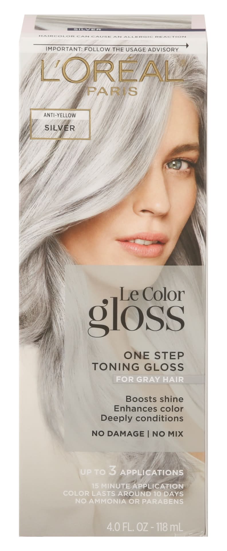 L'Oréal Le Color One Step Toning Gloss, Silver (4 fl oz)