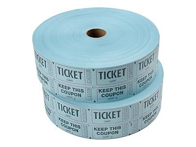 Staples Double Ticket Roll, 2000/Roll, 2 Rolls/Pack (19164)