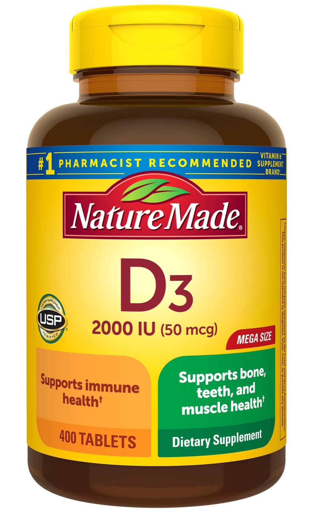 Nature Made Mega Size 50 Mcg Vitamin D3 Tablets