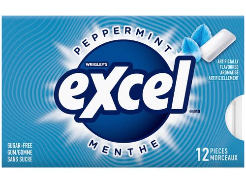Excel gomme sans sucre à saveur de menthe, excel (1 un) - peppermint (12 ea)