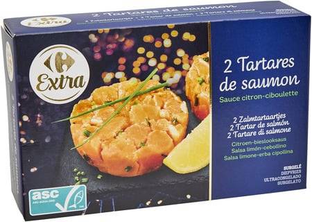 Carrefour Extra - Tartares de saumon au sauce (citron - ciboulette)