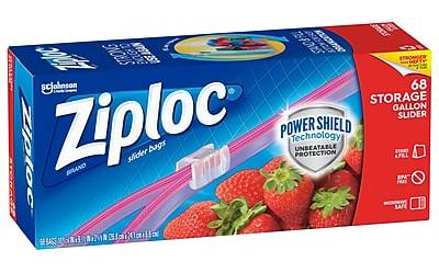 Ziploc Slider Storage Bags, Gallon, 68/Carton (316489)