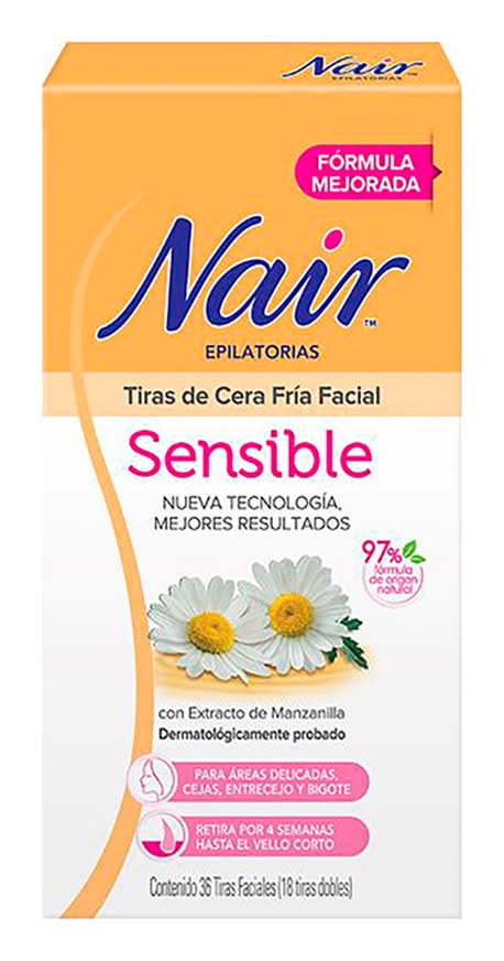 Nair · Tiras epilatorias de cera fría facial (36 un)
