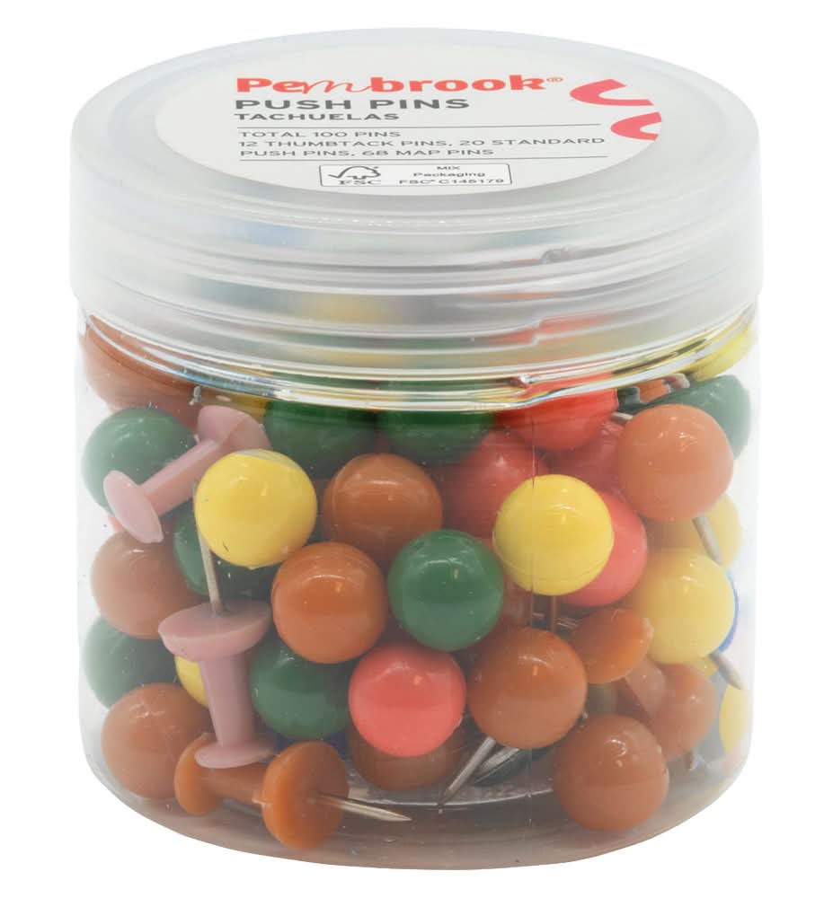 Pembrook Bright Push Pins