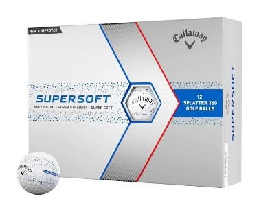 Callaway Supersoft Splatter 360 Golf Balls, White-Blue (12 ct)