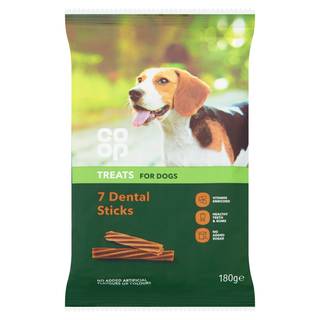 Co-op Treats for Dogs 7 Dental Sticks 180g (Co-op Member Price £0.90 *T&Cs apply)