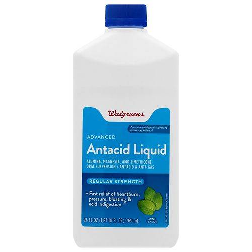 Walgreens Regular Strength Antacid Liquid Mint - 26.0 fl oz