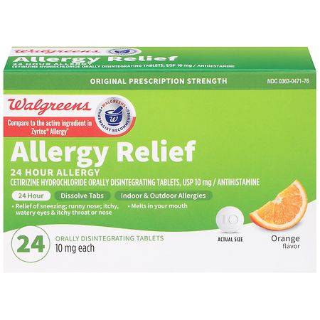 Walgreens Wal-Zyr 24 Hour Allergy Relief Cetirizine Hydrochloride Dissolve Tablets (24 ct)