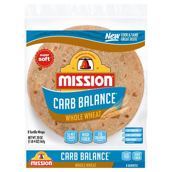 Mission Carb Balance Super Soft, Burrito Tortilla Wraps (8 ct)