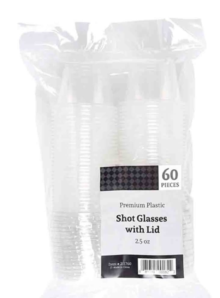 Shot Glasses With Lid 60 Ct