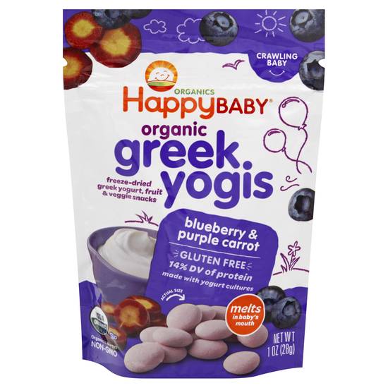 Happy Baby Organic Greek Yogis (blueberry & purple carrot)