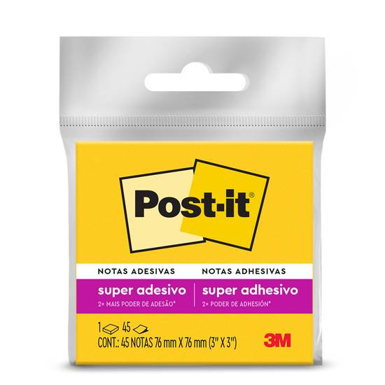 Post-it notas adesivas amarelo neon (45 folhas)