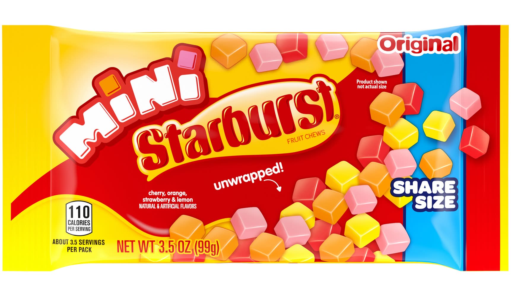 Starburst Original Minis Fruit Chews Candy, Cherry Orange Strawberry & Lemon (3.5 oz)
