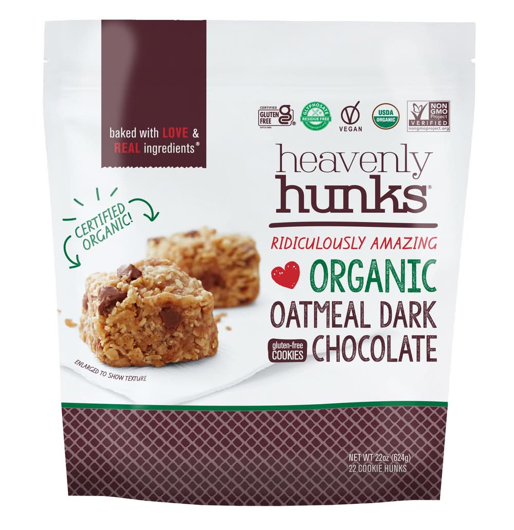 Heavenly Hunks Organic Cookies, Oatmeal Dark Chocolate (22 oz, 22 ct)