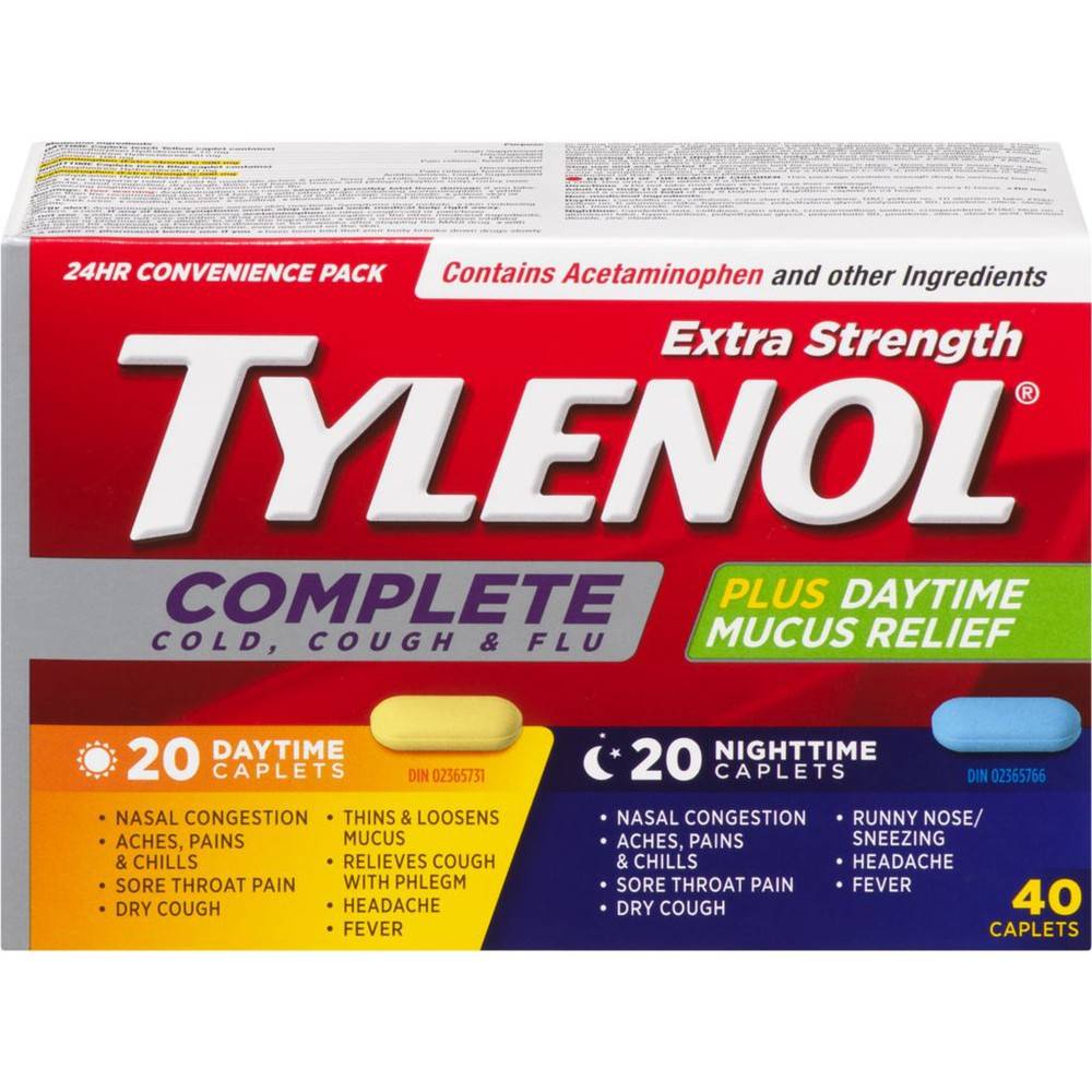 Tylenol Extra Strength Complete Cold Cough & Flu Caplets