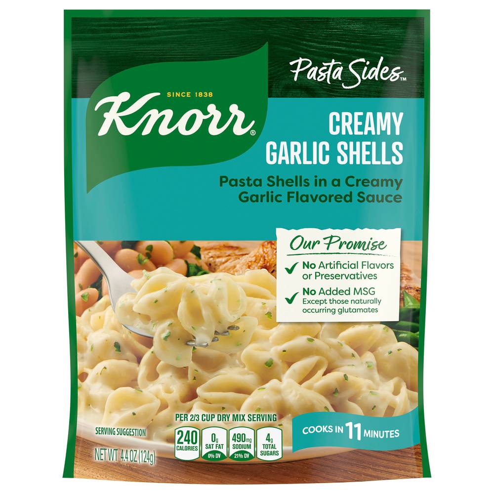 Knorr Pasta Sides Shells, Creamy Garlic (4.4 oz)