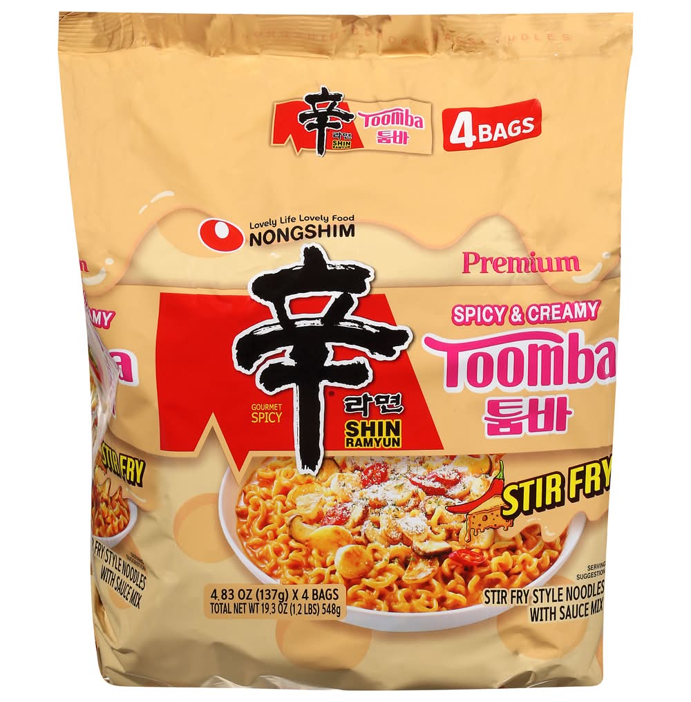 Nongshim Shin Ramyun Toomba Spicy & Creamy Noodles (19.3 oz, 4 ct)