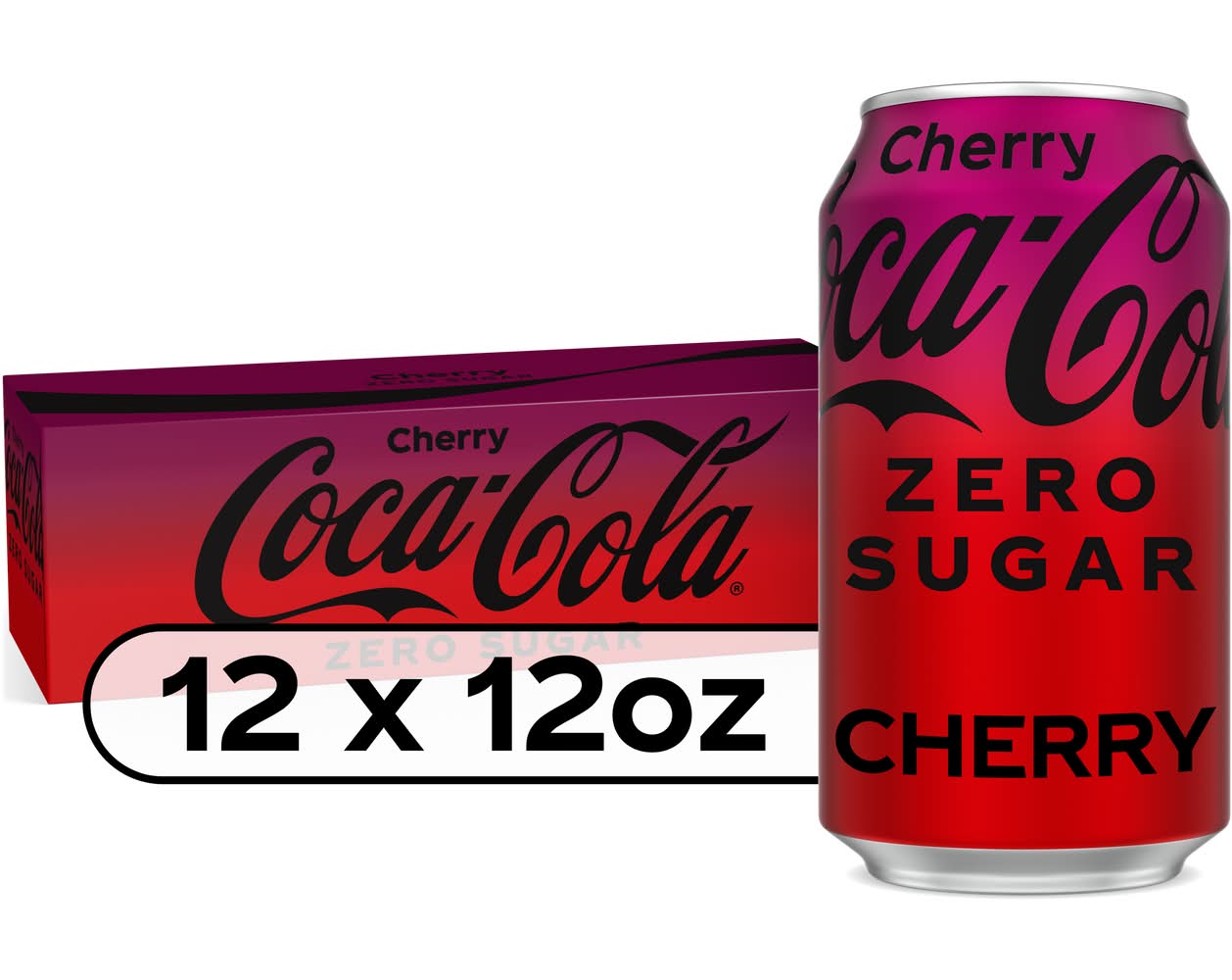 Coca-Cola Zero Sugar Soda, Cherry (12 x 12 oz)
