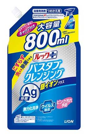 358354：【住居用】ライオン ルックプラス バスタブクレンジング 銀イオン 詰め替え 大 800ML