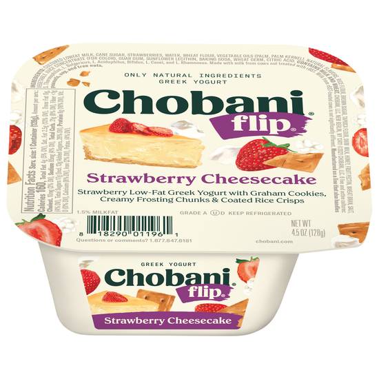 Chobani Flip Low-Fat Strawberry Cheesecake Greek Yogurt